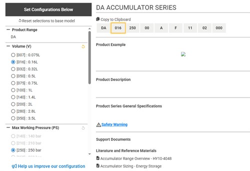 Konfiguration Membranackumulator